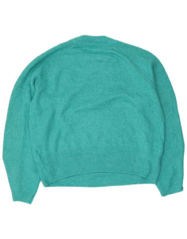 Marks & Spencer Womens Crew Neck Jumper Sweater UK 14 Medium Blue Acrylic