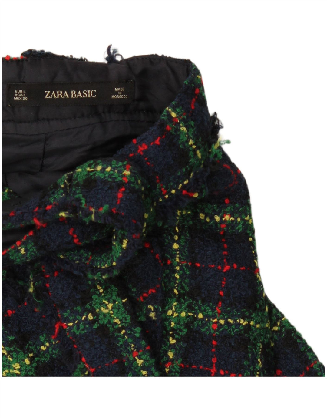Gonna salopette da donna Zara grande W34 blu navy a quadri