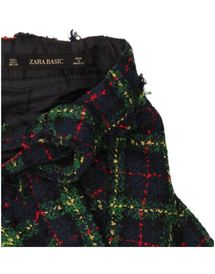 Gonna salopette da donna Zara grande W34 blu navy a quadri