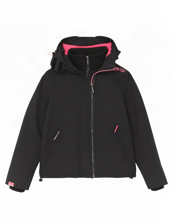 Giacca a vento con cappuccio da donna Superdry Windcheater UK 14 media nera