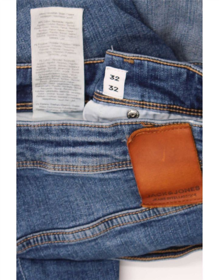 Jack & Jones Uomo GLENN Slim Jeans W32 L32 Cotone Blu