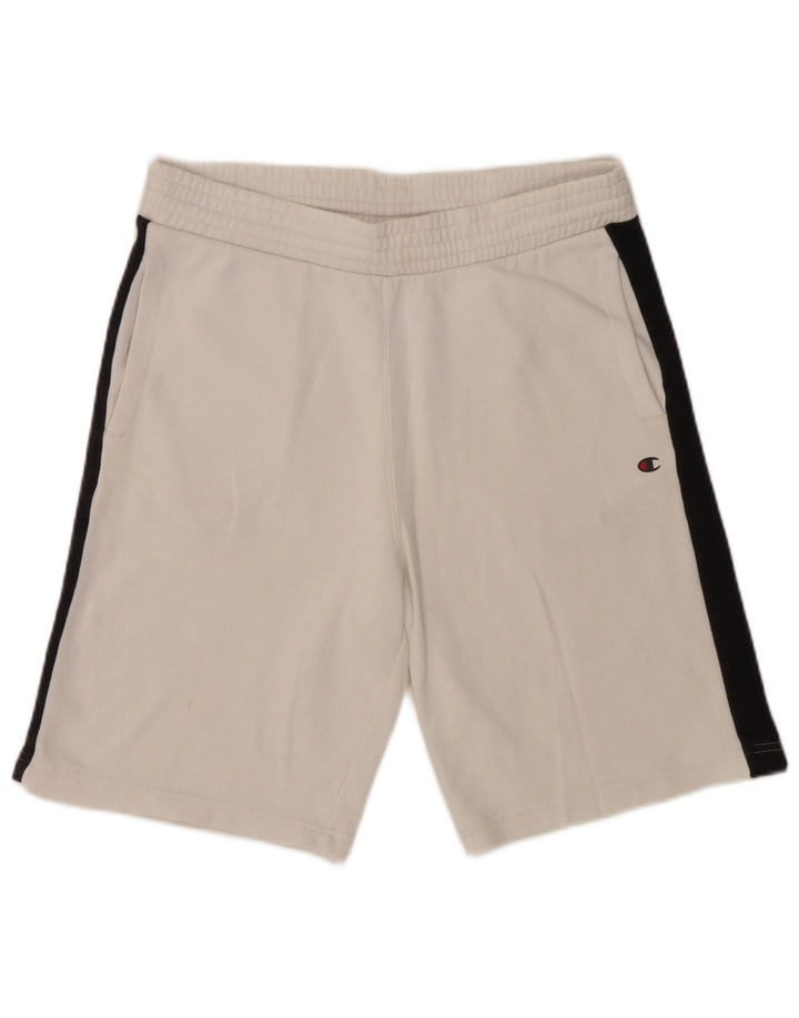 Pantaloncini sportivi da uomo Champion grandi in cotone color block bianco