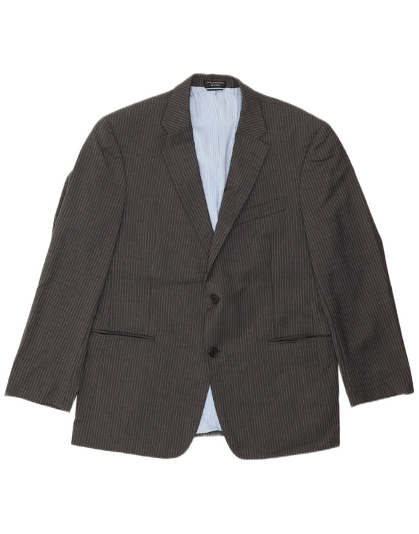 Giacca blazer a 2 bottoni da uomo Tommy Hilfiger UK 40 grande lana gessata grigia