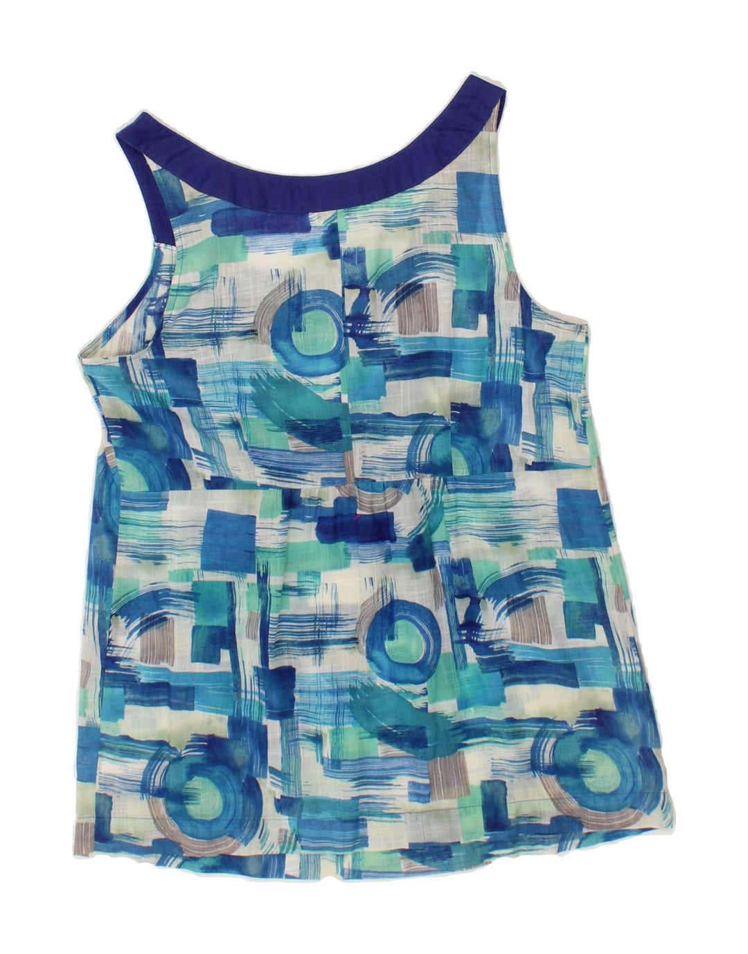 CALVIN KLEIN Womens Sleeveless Blouse Top UK 10 Small Blue Check Cotton Vintage Calvin Klein and Second-Hand Calvin Klein from Messina Hembry 