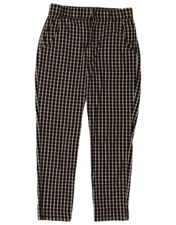 Pantaloni cropped a vita alta Hollister da donna medi W28 L25 a quadretti neri