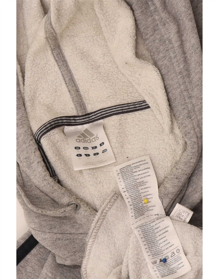 Felpa con cappuccio da uomo Adidas XL in cotone grigio