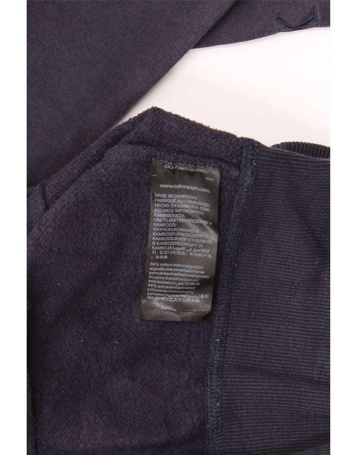 Calvin Klein Jeans Uomo Felpa Maglione Medio Blu Navy Cotone