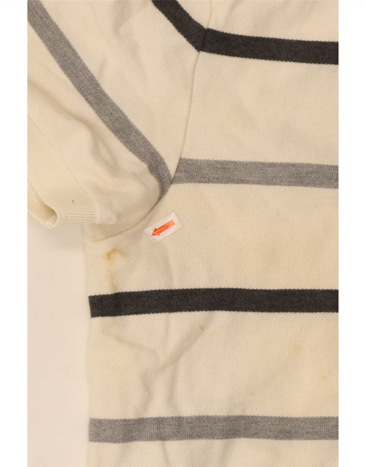 Polo Nike da uomo in cotone a righe bianche medie