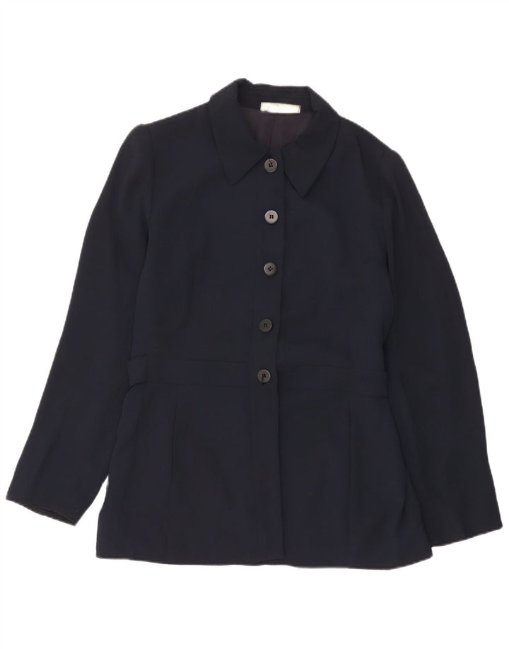 Giacca blazer a 5 bottoni da donna Zara EU 42 grande rayon blu navy