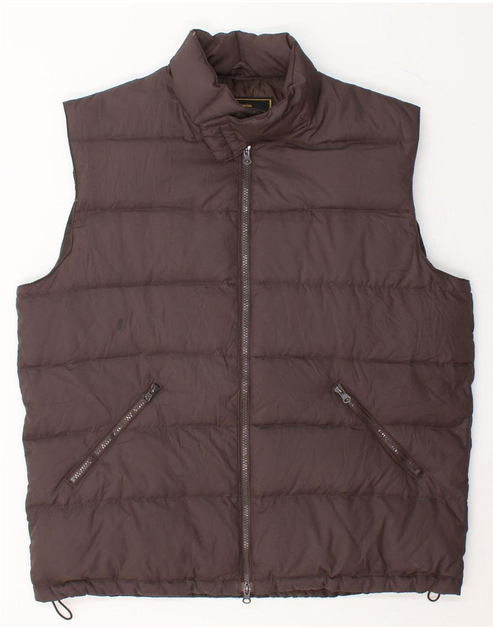 YORK Mens Milano Padded Gilet UK 42 XL Brown Polyester Vintage York and Second-Hand York from Messina Hembry 