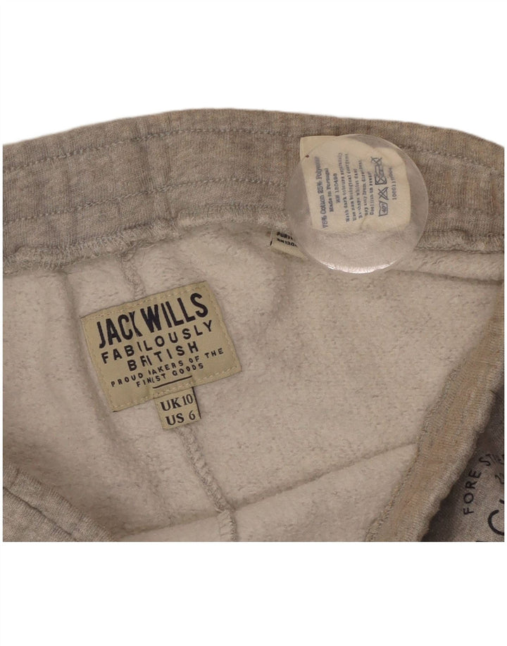 Pantaloncini sportivi da donna JACK WILLS UK 10 piccoli in cotone grigio