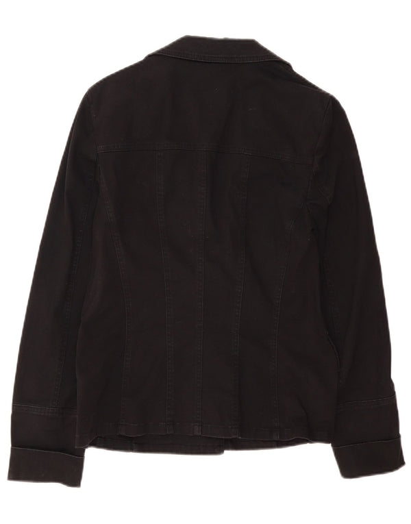 MARELLA Womens 3 Button Blazer Jacket UK 12 Medium Black Cotton