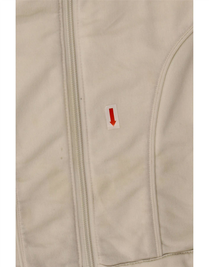 Giacca da tuta da donna ADIDAS UK 14 poliestere bianco medio