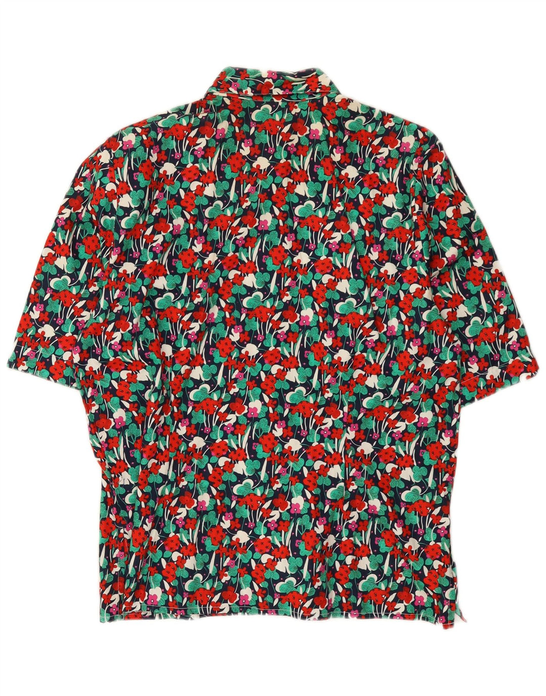Camicia vintage da donna a maniche corte camicetta EU 38 medio multicolore floreale