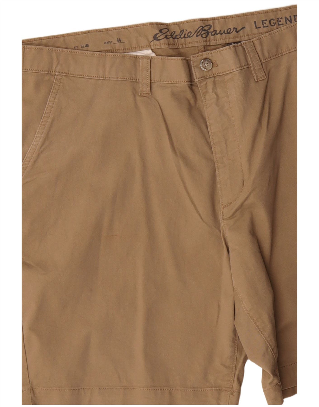 Pantaloncini chino slim da uomo Eddie Bauer W44 2XL cotone beige