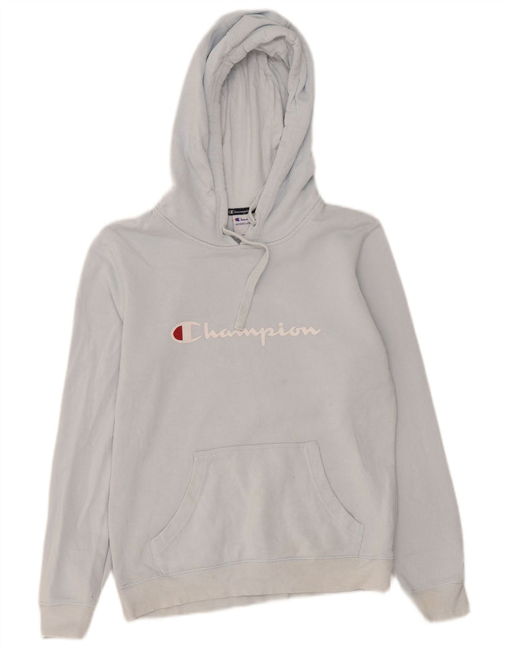 Maglione con cappuccio grafico da uomo Champion piccolo in cotone blu