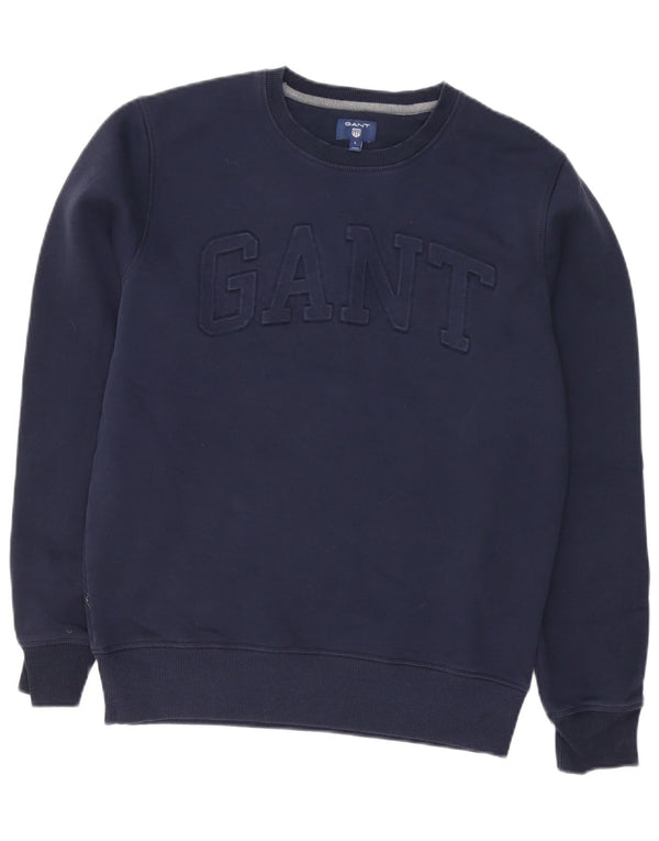 Gant Felpa grafica da uomo Maglione grande cotone blu navy