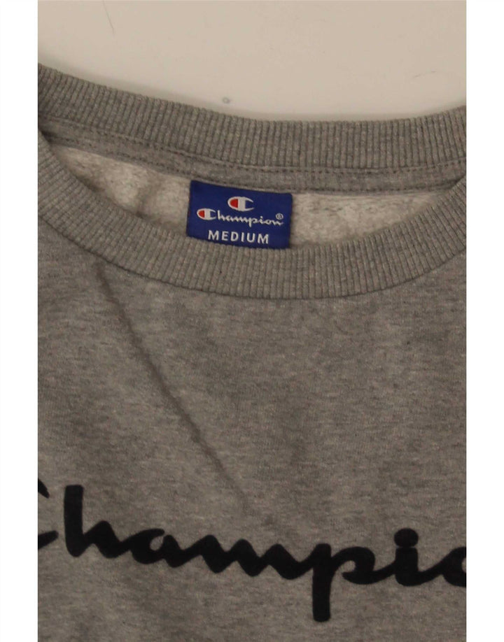 Felpa grafica da uomo Champion, maglione grigio medio chiazzato