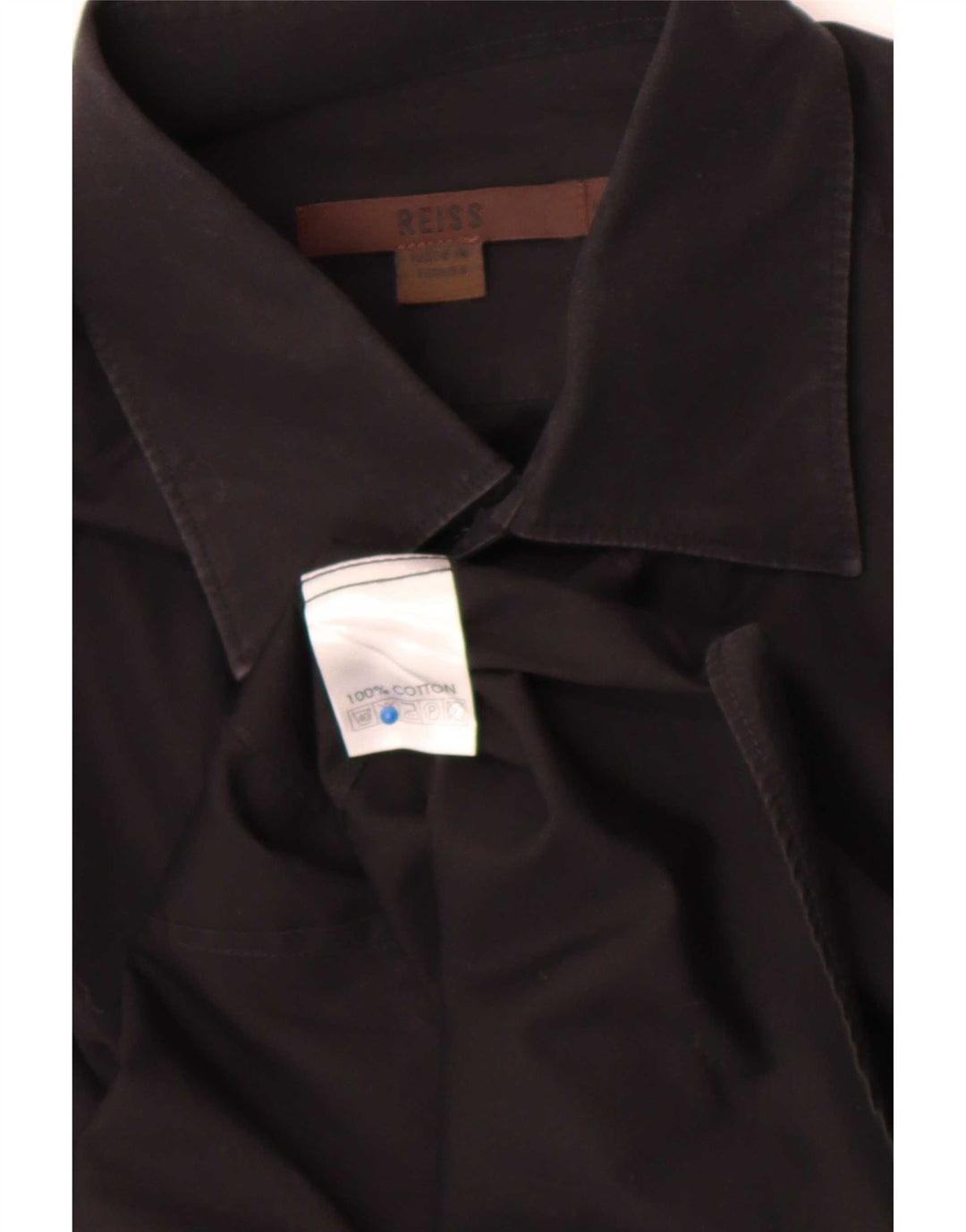 Camicia da uomo Reiss in cotone nero medio