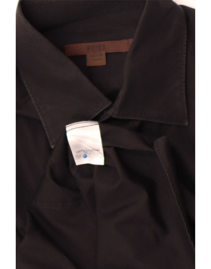 Camicia da uomo Reiss in cotone nero medio