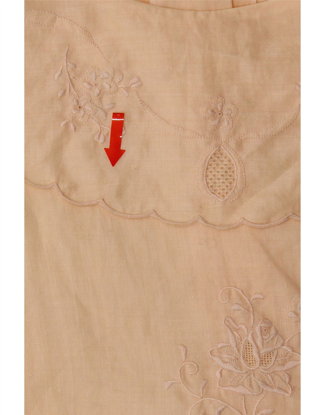 VINTAGE Womens Sleeveless Blouse Top UK 16 Large Beige Vintage Vintage and Second-Hand Vintage from Messina Hembry 