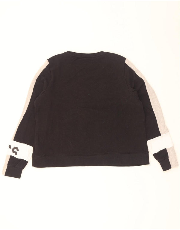 Felpa grafica da donna Oasis UK 18 XL Cotone color block nero