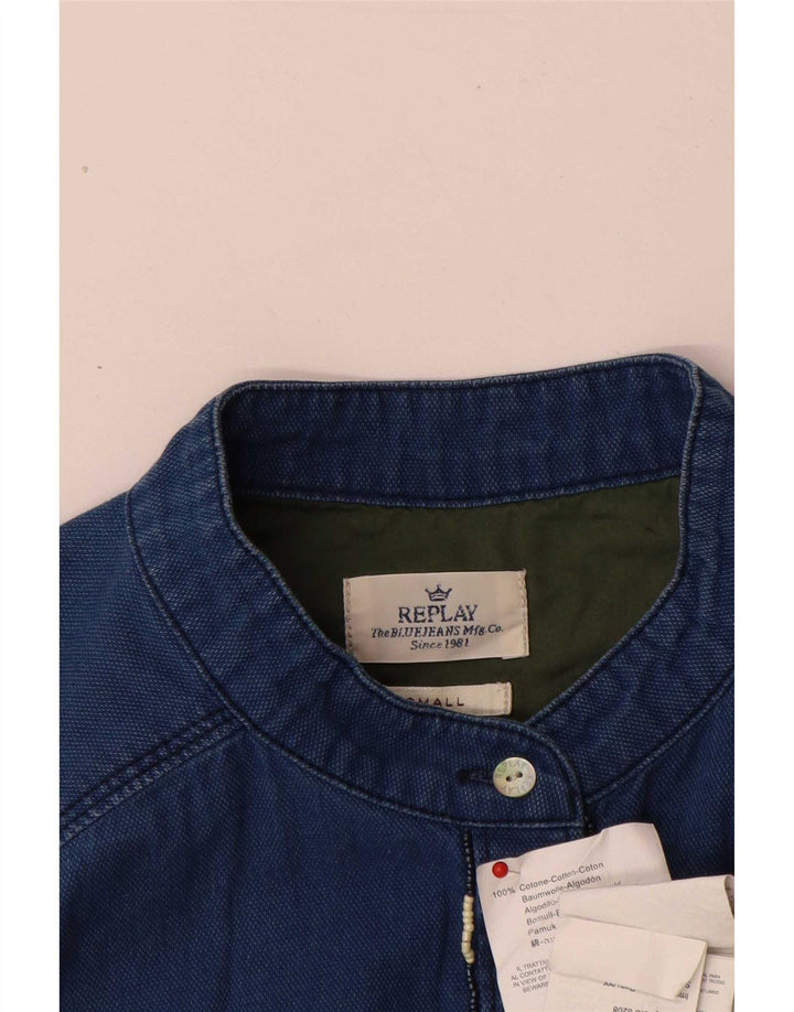 Maglietta da donna Replay UK 10 piccola in cotone blu