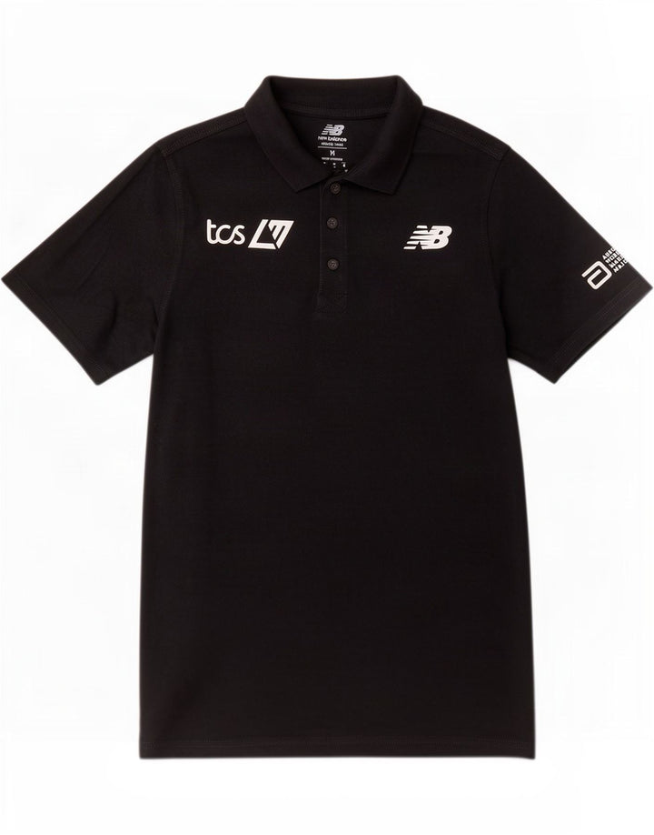 Polo grafica da uomo New Balance in cotone nero medio