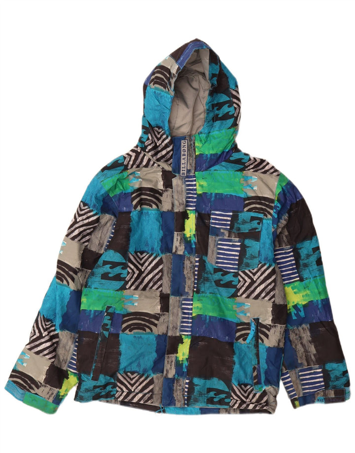 Giacca da sci con cappuccio Billabong per ragazzi 13-14 anni XL Patchwork multicolore