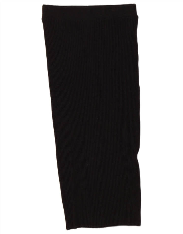 Gonna midi a vita alta da donna Zara grande W30 nera