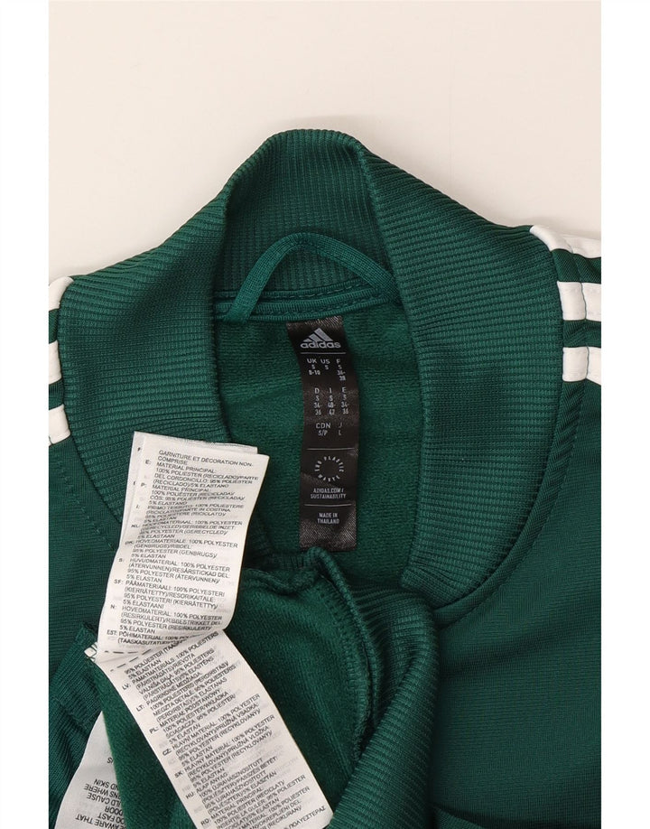 Giacca da ginnastica grafica da donna Adidas UK 8/10 piccola poliestere verde