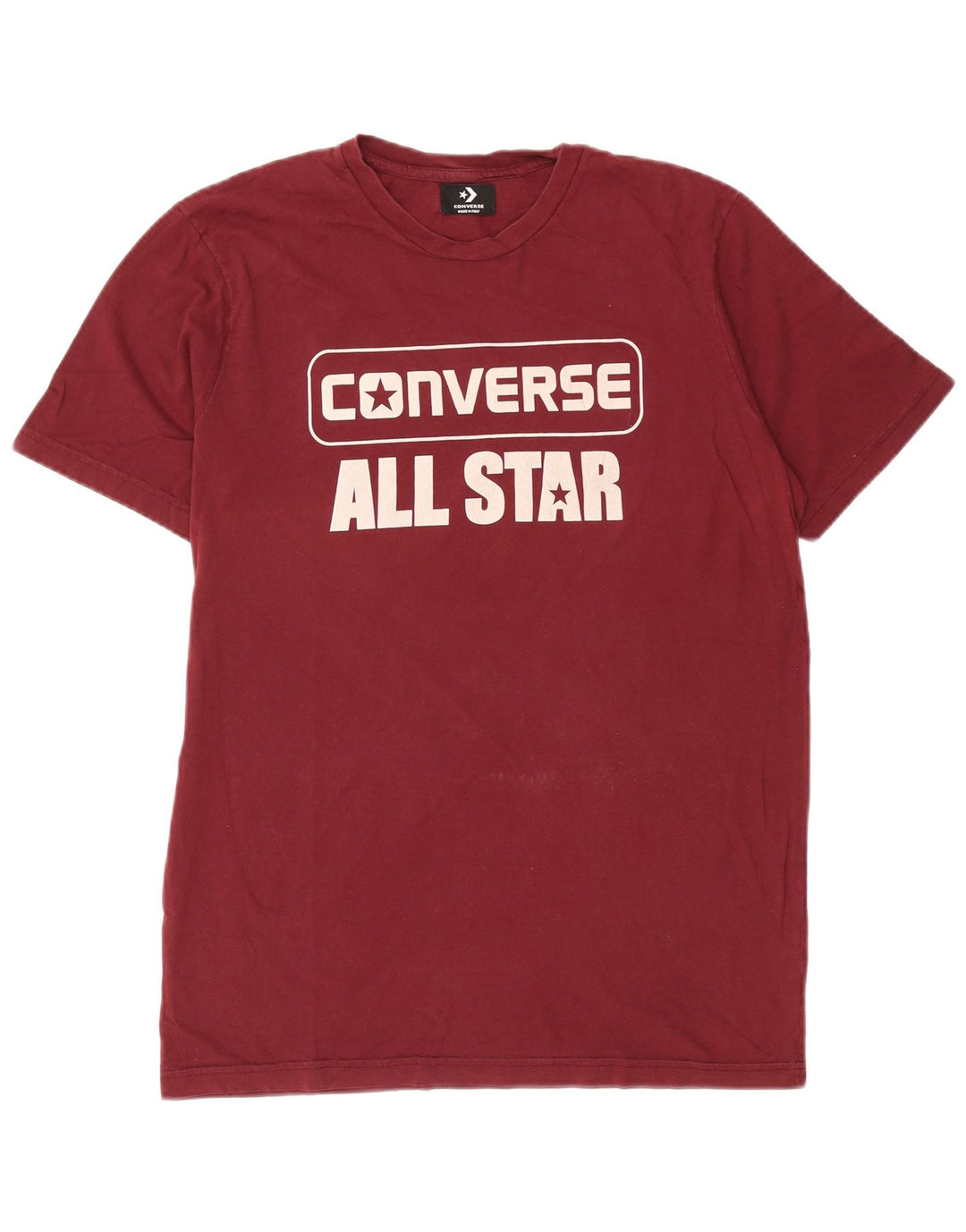 T-shirt grafica da uomo Converse Top grande in cotone bordeaux