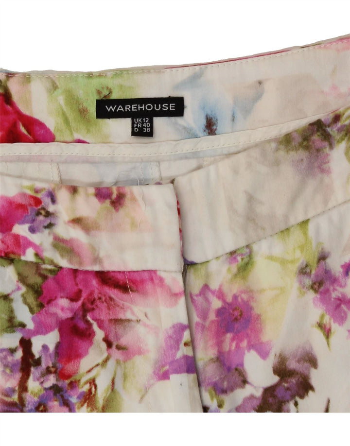 WAREHOUSE Womens Cropped Trousers UK 12 Medium W32 L26 Multicoloured Vintage Warehouse and Second-Hand Warehouse from Messina Hembry 