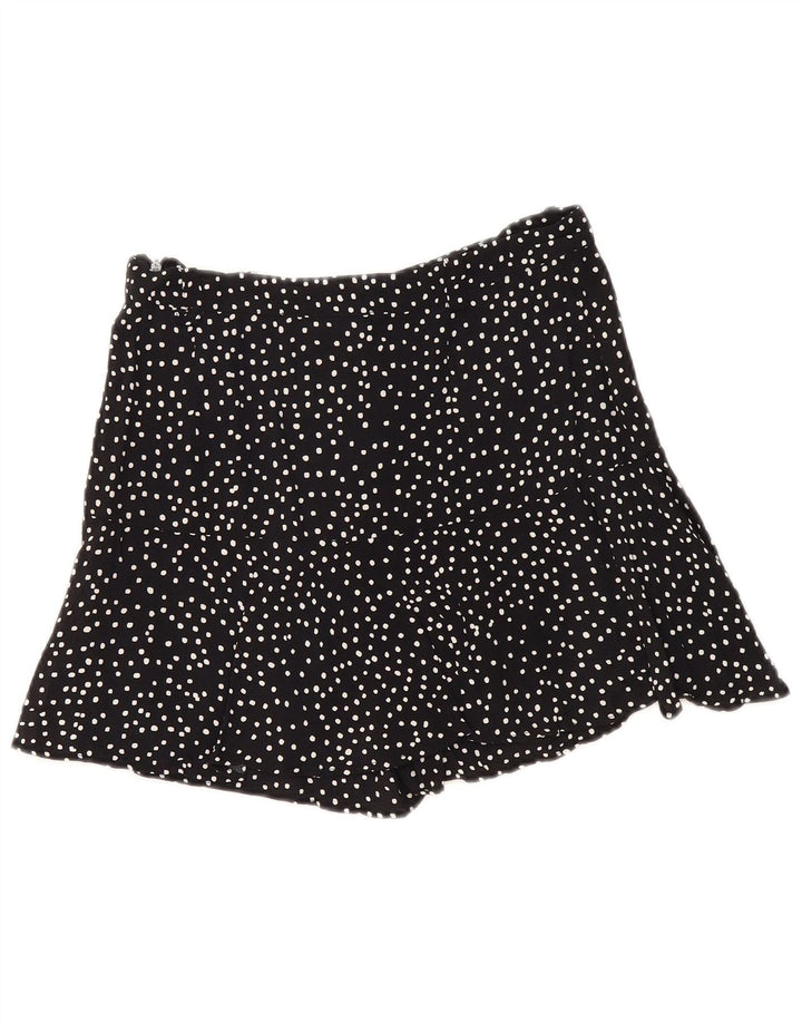 Gonna corta da donna Zara UK 14 viscosa maculata nera media