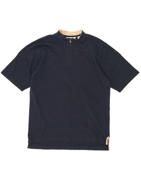 T-shirt da uomo con zip 1/4 Orvis Top in cotone blu navy medio
