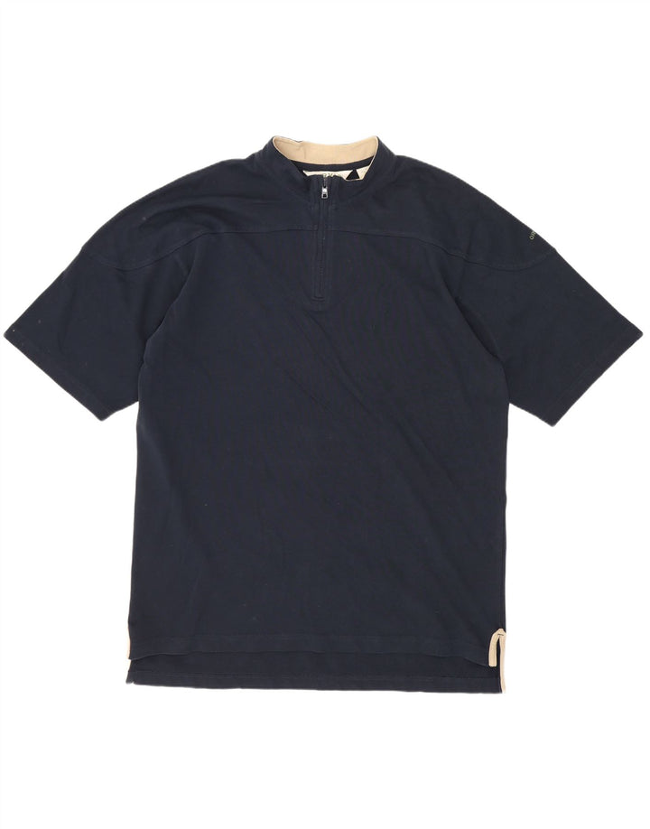 T-shirt da uomo con zip 1/4 Orvis Top in cotone blu navy medio
