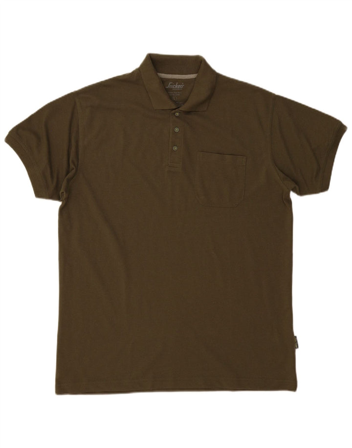 SNICKERS Mens Classic Polo Shirt Large Khaki Polyester