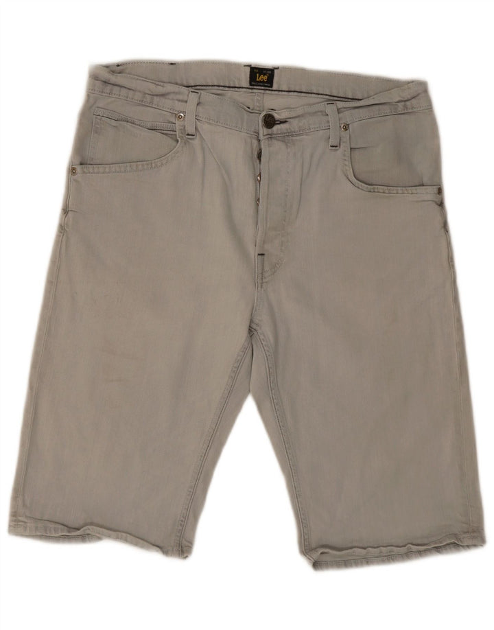 Pantaloncini corti in denim da uomo a 5 tasche Lee W32 cotone grigio medio