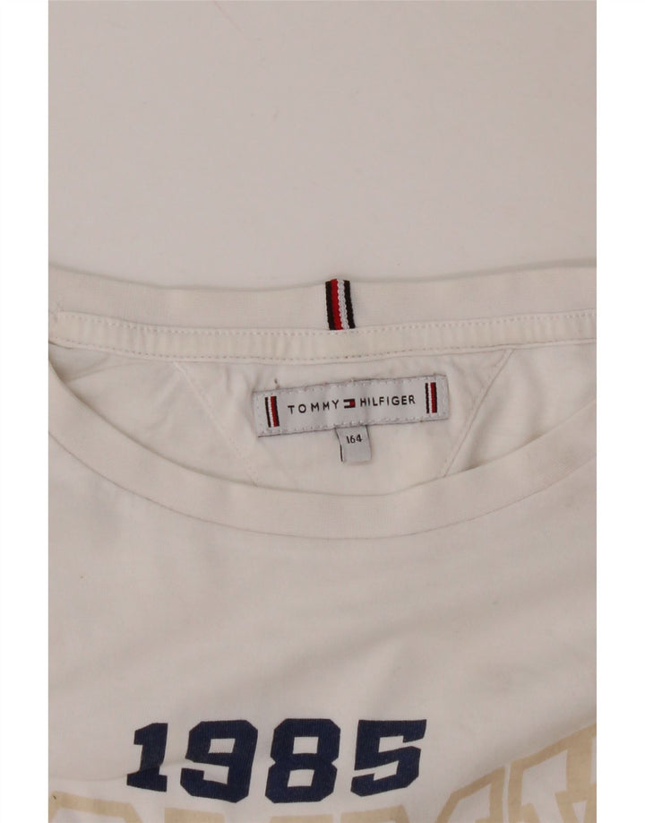 TOMMY HILFIGER T-shirt corta con grafica per ragazze 13-14 anni Bianca