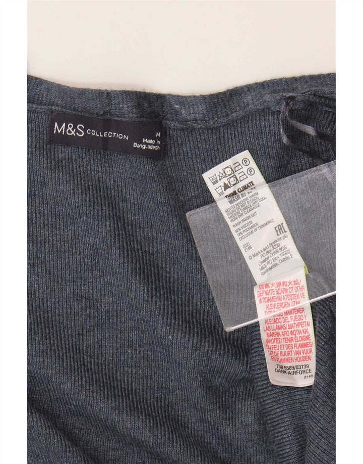 Maglione cardigan lungo da donna Marks & Spencer UK 14 medio blu navy