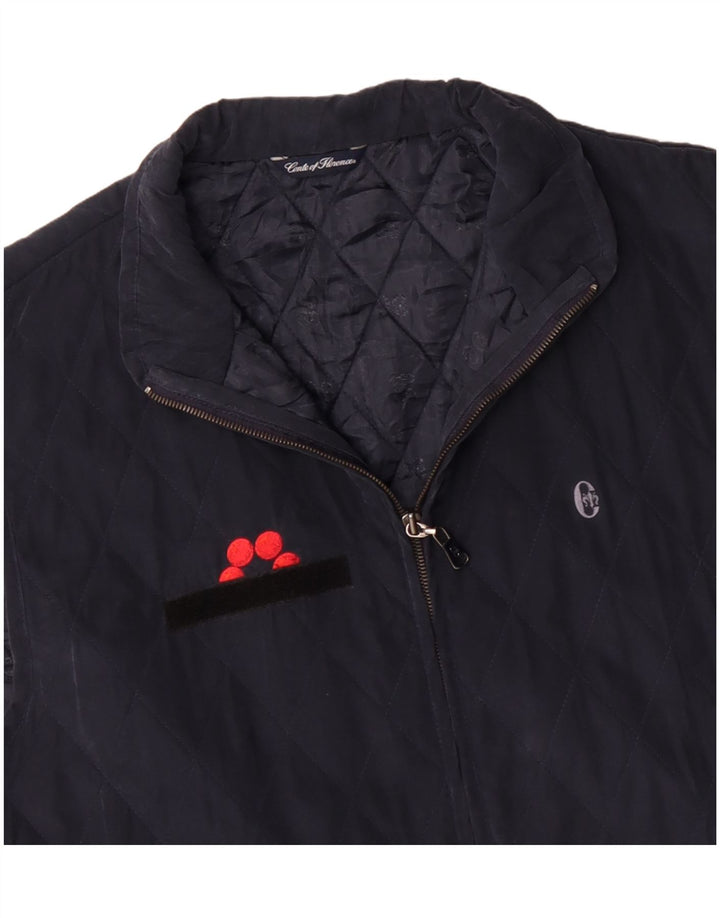 CONTE OF FLORENCE Gilet trapuntato da uomo UK 44 2XL Blu navy