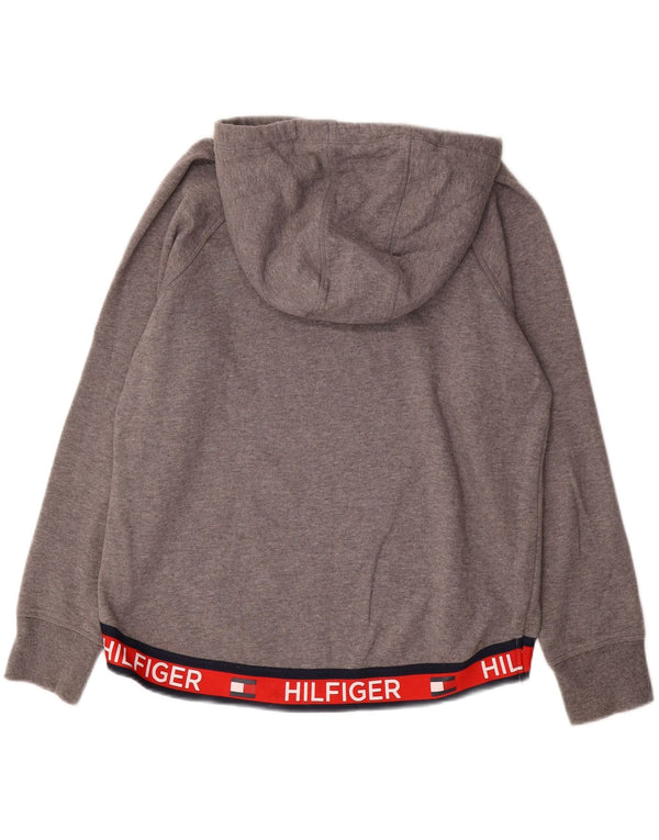 Maglione con cappuccio grafico da donna Tommy Hilfiger UK 14 Blocco colore grigio medio