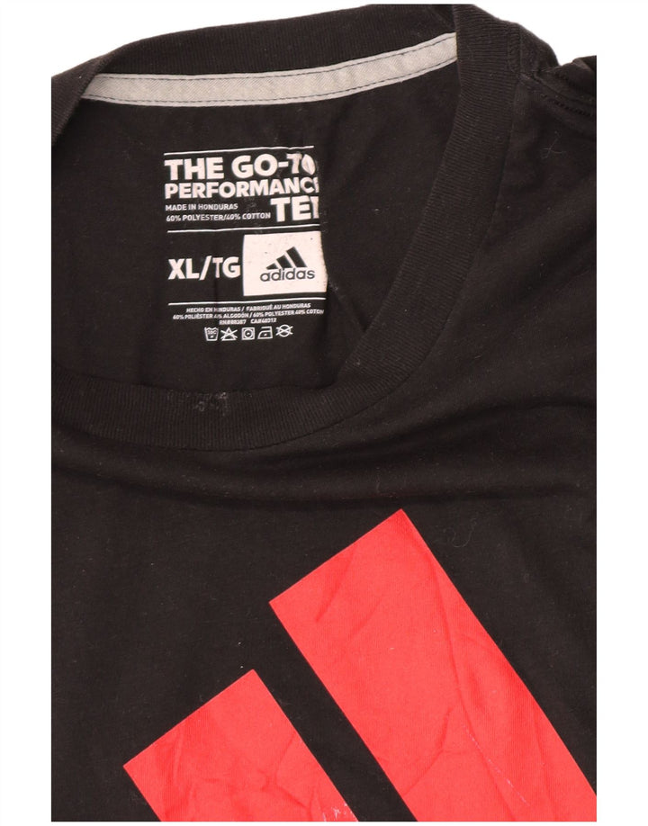 T-shirt grafica Adidas da uomo Climalite Top XL poliestere nero