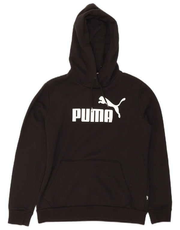 Felpa con cappuccio grafica da donna Puma UK 14 cotone nero medio