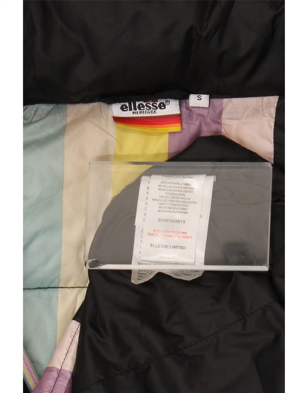 Giacca imbottita con cappuccio Ellesse da donna Heritage UK 10 piccola in nylon nero