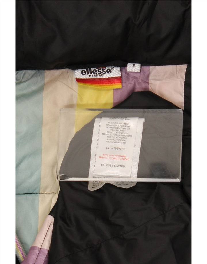 Giacca imbottita con cappuccio Ellesse da donna Heritage UK 10 piccola in nylon nero