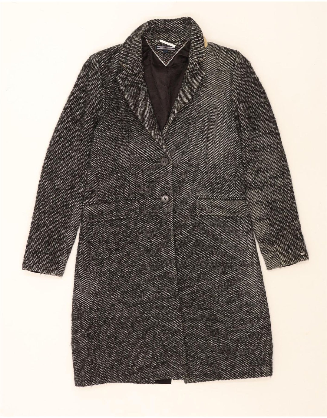 Cappotto da donna Tommy Hilfiger US 4 Small Lana screziata blu navy