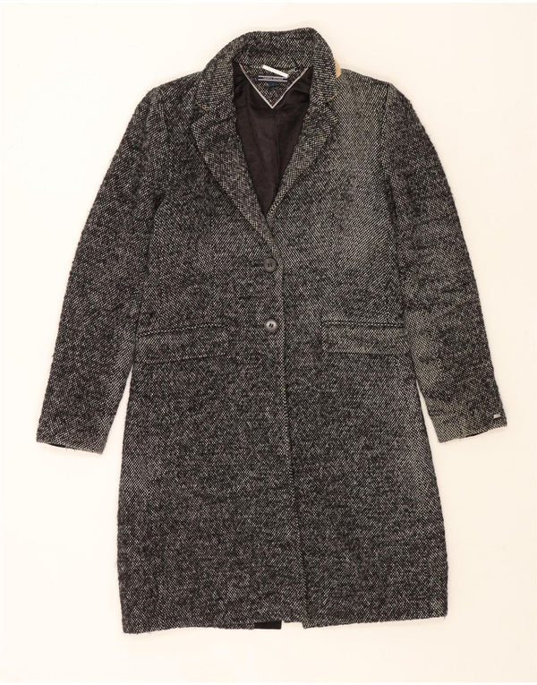 Cappotto da donna Tommy Hilfiger US 4 Small Lana screziata blu navy