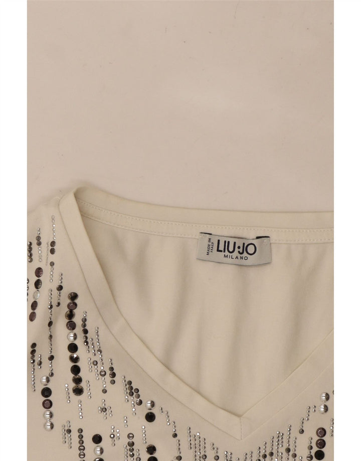 LIU JO T-shirt Milano da donna Top UK 12 Medium White