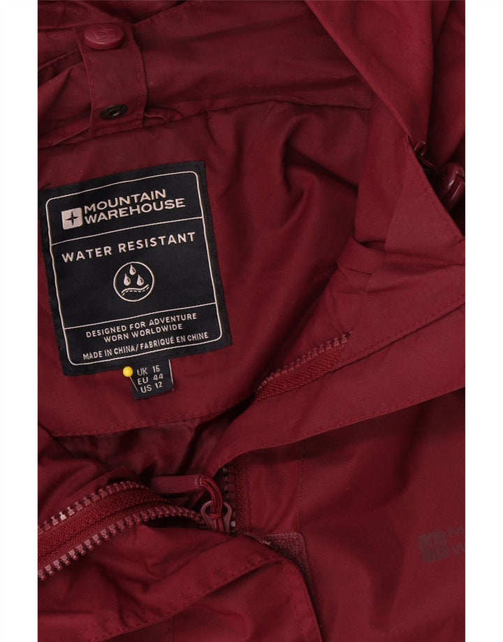 Giacca antipioggia con cappuccio da donna Mountain Warehouse UK 16 Large Bordeaux Poliestere